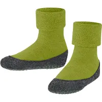 Falke Cosyshoe Teens Noppen op de zool wol huissokken kinderen groen - maat 37-38
