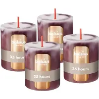 Bolsius Stompkaars - Marmer - Rood - 4 stuks - 8 cm - 35 Branduren