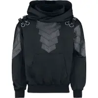 Punk Rave - Gothic Trui met capuchon - Punk Hooded Armor Element Hoodie - S tot 5XL - voor Mannen - zwart - Maat 5XL