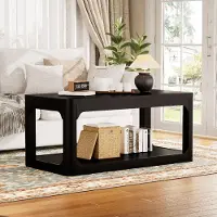 MODFU Salontafel, wit, met dubbellaags design. Bijzetter met een 3 cm dikke tafelblad. Salontafel met open opbergruimte, afmetingen: 100 x 50 x 44,5 cm