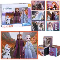 Disney Frozen Plasticen DRAAIBARE blokken, kubusblokken VOOR MEISJES - 12 Clementoni blokken