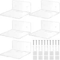 Famanu – Kleine wandplank, transparant acryl zwevend plankje, mini wandrek voor slaapkamer, badkamer en woonkamer, ideaal voor decoratie