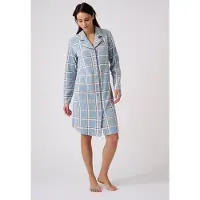 Damart - Lang nachthemd fleece Thermolactyl - Dames - Blauw - 38-40 (S)