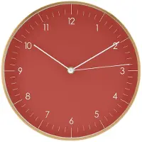Unyqoos Stijlvolle stille wandklok in rood en goud voor diverse woonruimtes
