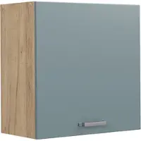 Vicco Hangkast R-Line, Blauw-grijs/Goudkleurig Eiken, 60 cm met 1 deur