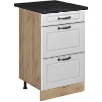 Vicco Keukenonderkast R-Line Wit landelijk/Goudkleurig Eiken 50 cm antraciet werkblad, Model 69961
