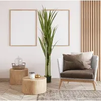 OKWISH Kunstplant Yucca 190 Cm Realistisch Kunststof Smaragdgroen Voor Binnen En Buiten Met Stevige Pot Onderhoudsarm En Direct Plaatsbaar