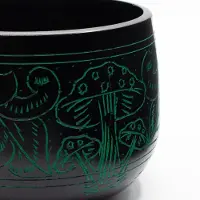 Ancient Wisdom Cauldron Singing Bowl - Magic Mushroom - Green (15cm)