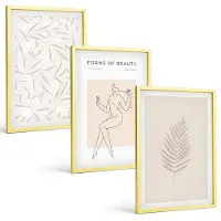 Tulup 4-Delige Schilderij Set - Minimalistische stijl met botanische motieven - 40 x 60 cm - Wanddecoratie - Schilderijen Set - Kantoor - Woonkamer Decoratie