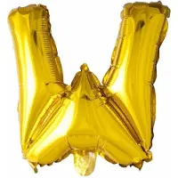 Espa Folie Ballon Letter W Goud 41cm met Rietje
