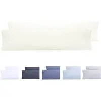Famanu – Set van 2 extra zachte kussenslopen van microvezel, 150 x 40 cm, beige, hypoallergeen