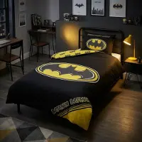 Aymax Polykatoen Dekbedovertrek Batman Officiele Warner Bros DC Licentie 140x200cm + Kussensloop 65x65cm