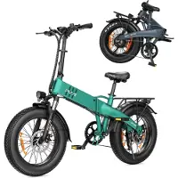 SmartAI 20x4.0" Elektrische Fiets- Verwijderbare batterij 48V 15Ah -Actieradius 100km - Motor 250W - Shimano 7 versnellingen - 20 Inch opvouwbare City Commuter E-Bike - Elektrische vouwfietsen - Groente