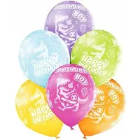 Belbal Gefeliciteerd met je verjaardag Verjaardagsjongen Dinosaurusballon, Pak van 6, 30 cm (12 inch) / BULK