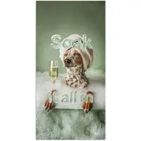 PosterMonkey Poster 75x150 cm - Soak it all in - Hond - Bad - Posters - Kamer decoratie - Wanddecoratie woonkamer - Muurdecoratie slaapkamer