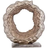 Ptmd Coolan Antique Champagne Casted Alu Statue Round S