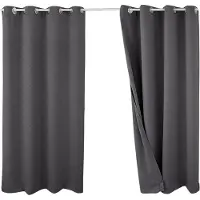 Happiq Buitengordijn 2 stuks - Privacy, waterdicht UV-bestendig buitengebruik - Polyester, donkergrijs, 132 x 275 cm