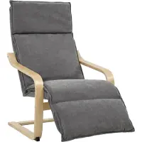 HOMCOM loungestoel voor de woonkamer, fauteuil met voetsteun, linnenlook, geschikt voor de slaapkamer
