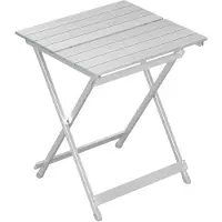 Famanu – Campingtafel van aluminium, bijzettafel, inklapbaar en draagbaar, picknicktafel, 50,5 x 47 x 59,5 cm, zilver