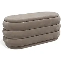 Vente-unique Bankje met opbergruimte - Fluweel - Taupe - ECAMBI