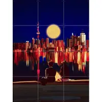 IXXI Cityscape, Vineet Suresh - 60 x 80 cm - Gratis ophangtool - Grote wanddecoratie en posters - Modern, Speels, Kleurrijk, Digitale Kunst, Abstract