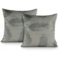 DecoKing Grijze Sierkussenhoezen met Veerpatroon - 45x45cm (2 stuks)