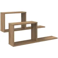 vidaXL Zwevende schappen 2 st Artisanaal eiken 80 x 15 x 30 cm