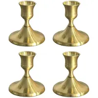 Unyqoos Set van 4 gouden kandelaars voor sfeervolle tafeldecoratie en feestgelegenheden