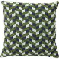 Dutch decor SIMSON - kussenhoes 45x45 cm - visgraatpatroon - Twist of Lime - groen, blauw - met rits - zonder binnenkussen