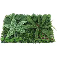 Happiq 12-delige Kunstmatige Buxus Wandpanelen 60 x 40 cm – Kunstgroene Hegpanelen voor Buiten Tuin, Achtertuin en Woondecoratie – Groen