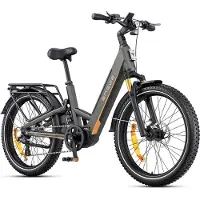 ENGWE E26 3.0 Pro Elektrische Fiets, 26‑inch vette band, 100Nm Koppel, Middenmotor, 720Wh Afneembare Accu, 135km Actieradius, 4‑Staaf Veringssysteem, Slimme APP E‑fiets voor Stad en Off‑Road, Grijs