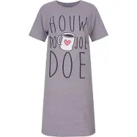 Temptation Dames Big Shirt - Korte Mouwen - Grijs Melange - Maat 3XL
