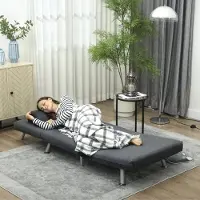 STILVORA Fauteuil 75 x 70 x 75 Cm - Met Bedfunctie En Verstelbare Rugleuning - Voor Woonkamer En Logeerkamer - Fluweellook Donkergrijs