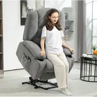 STILVORA Fauteuil 97 x 90 x 102 cm - Elektrische Relaxfauteuil Met Sta Op Hulp, Massage En Verwarming - Voor Woonkamer - Stof Donkergrijs