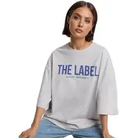Alix The Label Dames Tops & T-shirts Ladies Knitted The Label Oversized T-shirt - Lichtgrijs - Maat M