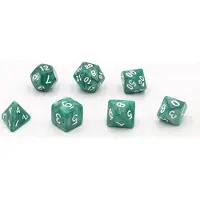 HOT Games - Dobbelstenen - 7-delige set parelmoergroen kunststof brick