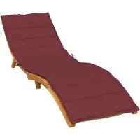 vidaXL Ligbedkussen 200x50x4 cm stof gemêleerd wijnrood