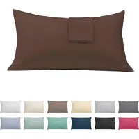 Famanu – Set van 2 kussenslopen 45 x 80 cm, extra zacht en ademend, bruin, ideaal voor een comfortabele slaapervaring