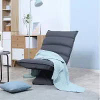 STILVORA Relaxfauteuil 70 x 62 x 95 Cm - 360 Graden Draaibaar Met 5-Traps Verstelbare Rugleuning - Voor Woonkamer Of Leeshoek - Metaal Donkergrijs