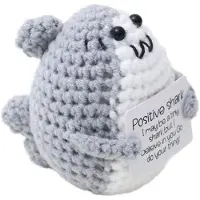 Noessa Positive Shark - haai - Positieve Vriendjes - Gehaakt Knuffel - 8 cm