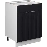 Vicco Fame-Line Onderkast voor spoelbak/kookplaat – 60 cm met lade, WB Eik Zwart gestreept