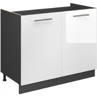 Vicco Wastafelkast Fame-Line Wit Hoogglans/Antraciet 100 cm zonder werkblad, Model 61602