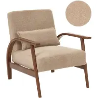 Beliani SKARA - Fauteuil - Zandbeige - Bouclé