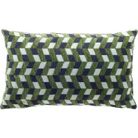 Dutch decor SIMSON - kussenhoes 30x50 cm - visgraatpatroon - Twist of Lime - groen, blauw - met rits - zonder binnenkussen