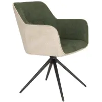 White Label Eetkamerstoel Daley Armchair Beige / Green