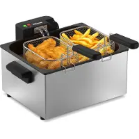 Tristar Frituurpan 5 liter FR-9330 - Friteuse 3000W - 1 grote, 2 kleine manden - Kijkvenster - RVS