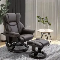 STILVORA Fauteuil 79 x 82 x 101 cm - Massagestoel Met Voetenbank En 145 Graden Ligfunctie - Voor Woonkamer En Ontspanning - Kunstleer Bruin