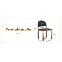 MODFU Eetkamerstoel - Set Van 2 - Half Ronde Rugleuning - Metaal - Zwart - 80 Cm