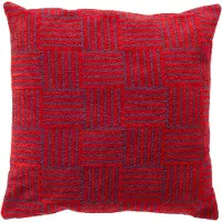 Dutch decor LAUREL - sierkussen 45x45 cm - geometrisch motief - Montana Grape - rood, paars - Inclusief binnenkussen - Luxe kussens voor woonkamer & bank