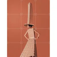 IXXI City Girl, Maarten Léon - 60 x 80 cm - Gratis ophangtool - Grote wanddecoratie en posters - Surrealisme, Speels, Modern, Trap, Woonkamer, Gang